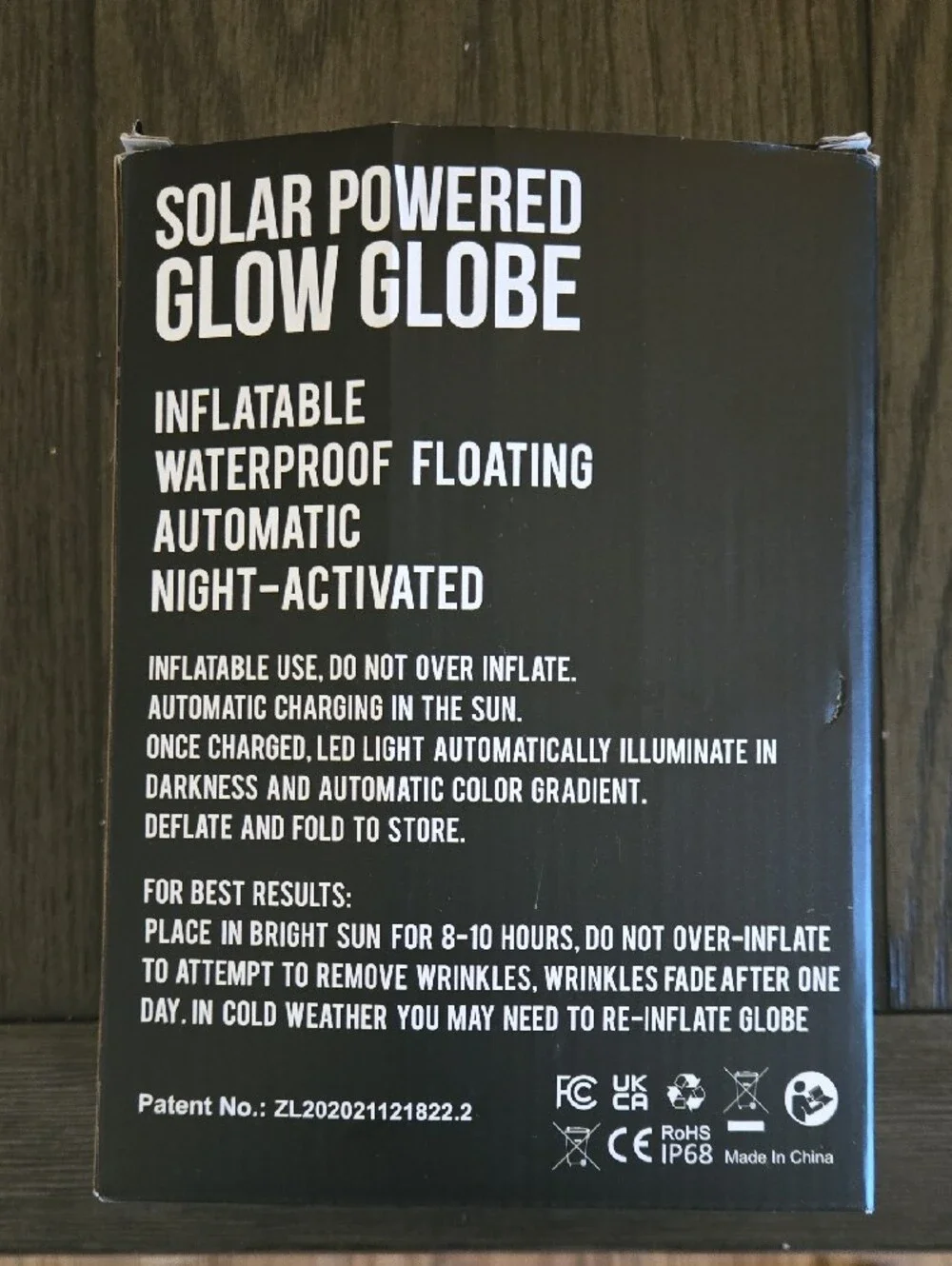 Solar Powered Glow Globe, 4 pcs, Multicolor Floating LED Light,NIB.